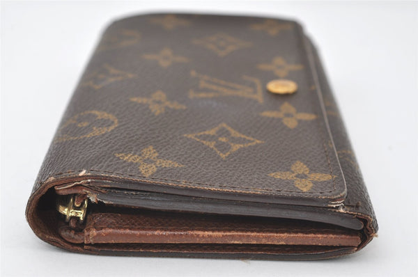 Auth Louis Vuitton Monogram Porte Monnaie Billets Tresor Wallet M61730 LV 9961I