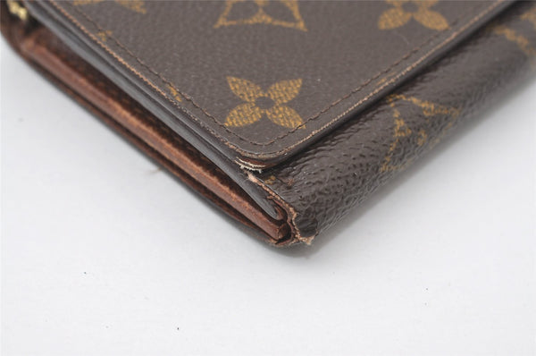 Auth Louis Vuitton Monogram Porte Monnaie Billets Tresor Wallet M61730 LV 9961I