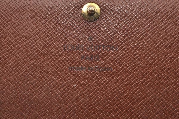 Auth Louis Vuitton Monogram Porte Monnaie Billets Tresor Wallet M61730 LV 9961I