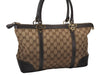 Authentic GUCCI Lovely Heart Tote Hand Bag GG Canvas Leather 257069 Brown 9962I