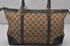 Authentic GUCCI Lovely Heart Tote Hand Bag GG Canvas Leather 257069 Brown 9962I