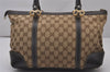 Authentic GUCCI Lovely Heart Tote Hand Bag GG Canvas Leather 257069 Brown 9962I