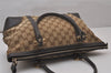 Authentic GUCCI Lovely Heart Tote Hand Bag GG Canvas Leather 257069 Brown 9962I