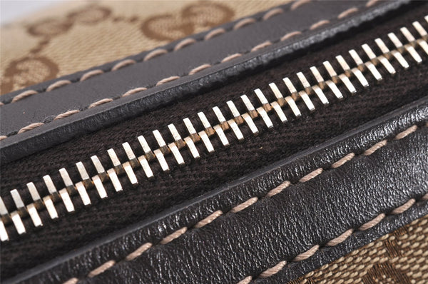 Authentic GUCCI Lovely Heart Tote Hand Bag GG Canvas Leather 257069 Brown 9962I