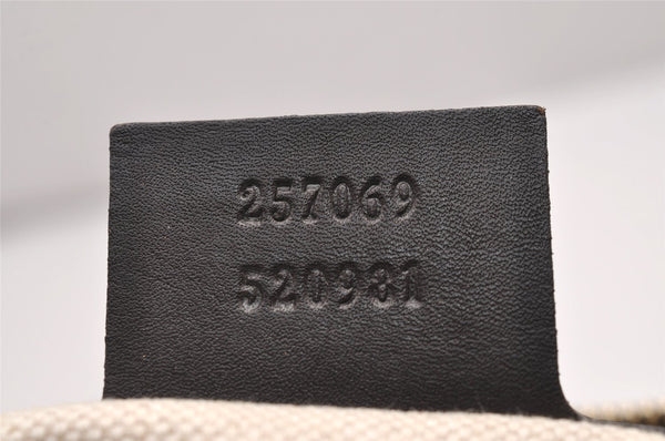 Authentic GUCCI Lovely Heart Tote Hand Bag GG Canvas Leather 257069 Brown 9962I