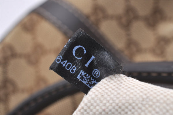 Authentic GUCCI Lovely Heart Tote Hand Bag GG Canvas Leather 257069 Brown 9962I