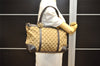 Authentic GUCCI Lovely Heart Tote Hand Bag GG Canvas Leather 257069 Brown 9962I