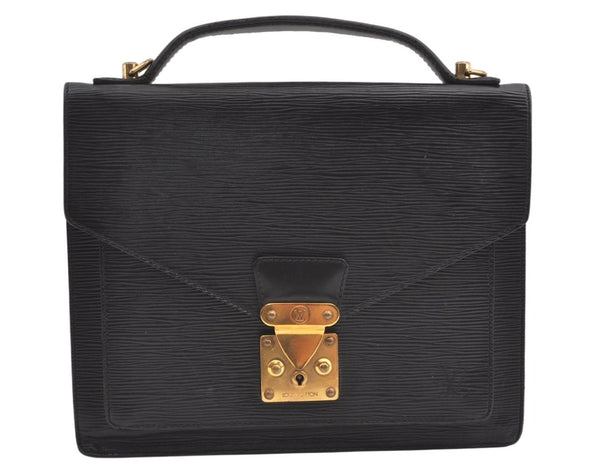 Authentic Louis Vuitton Epi Monceau 2Way Shoulder Hand Bag Black M52122 LV 9962J