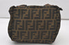 Authentic FENDI Vintage Zucca Hand Bag Purse Nylon Leather Brown 9966I