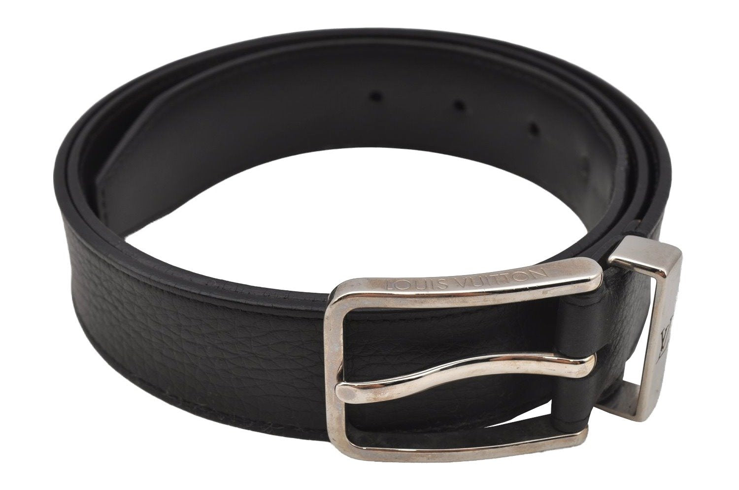 Auth Louis Vuitton Leather Belt Ceinture Pont Neuf 100cm 39.4