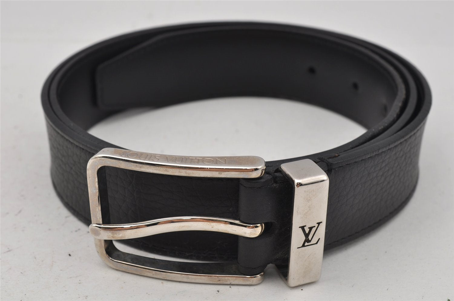 Auth Louis Vuitton Leather Belt Ceinture Pont Neuf 100cm 39.4