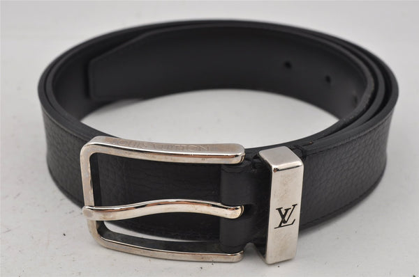 Auth Louis Vuitton Leather Belt Ceinture Pont Neuf 100cm 39.4" M6065 Black 9968I