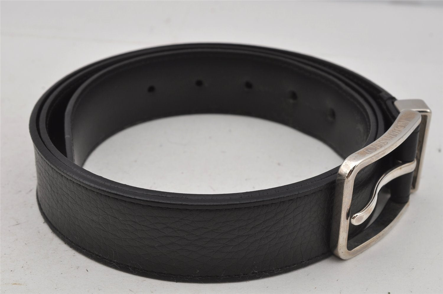 Auth Louis Vuitton Leather Belt Ceinture Pont Neuf 100cm 39.4