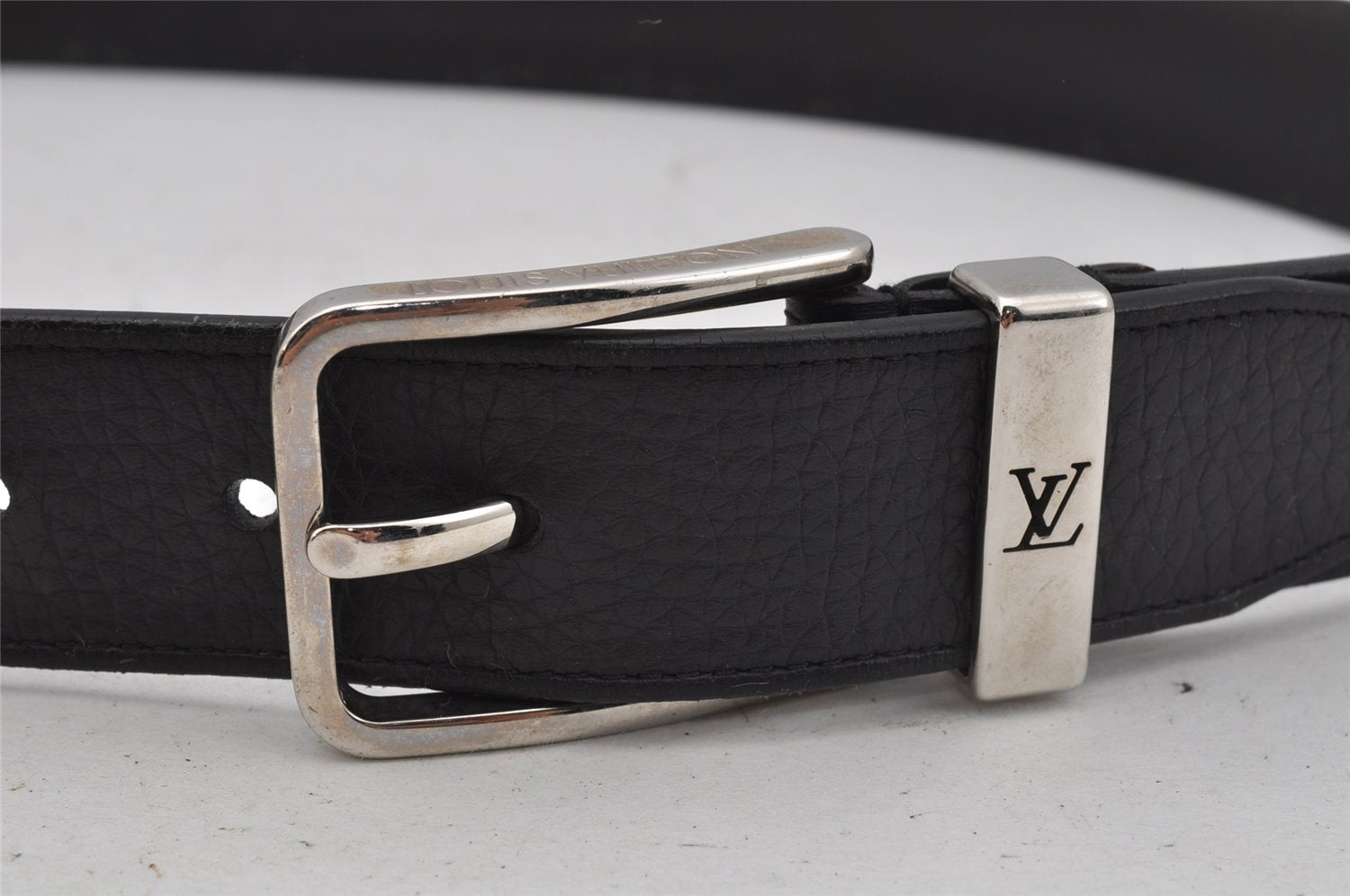 Auth Louis Vuitton Leather Belt Ceinture Pont Neuf 100cm 39.4