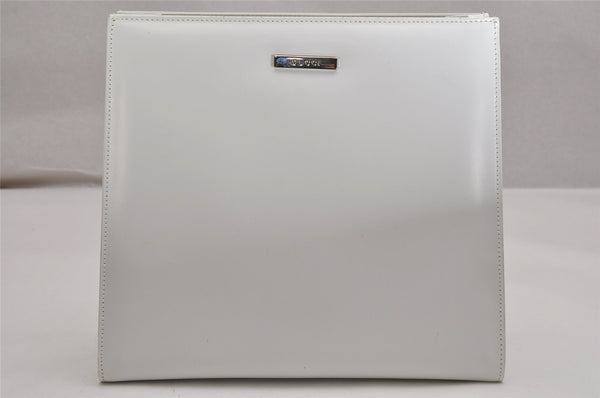 Authentic GUCCI Vintage 2in1 Tote Hand Bag Vinyl Leather Clear White Junk 9968J