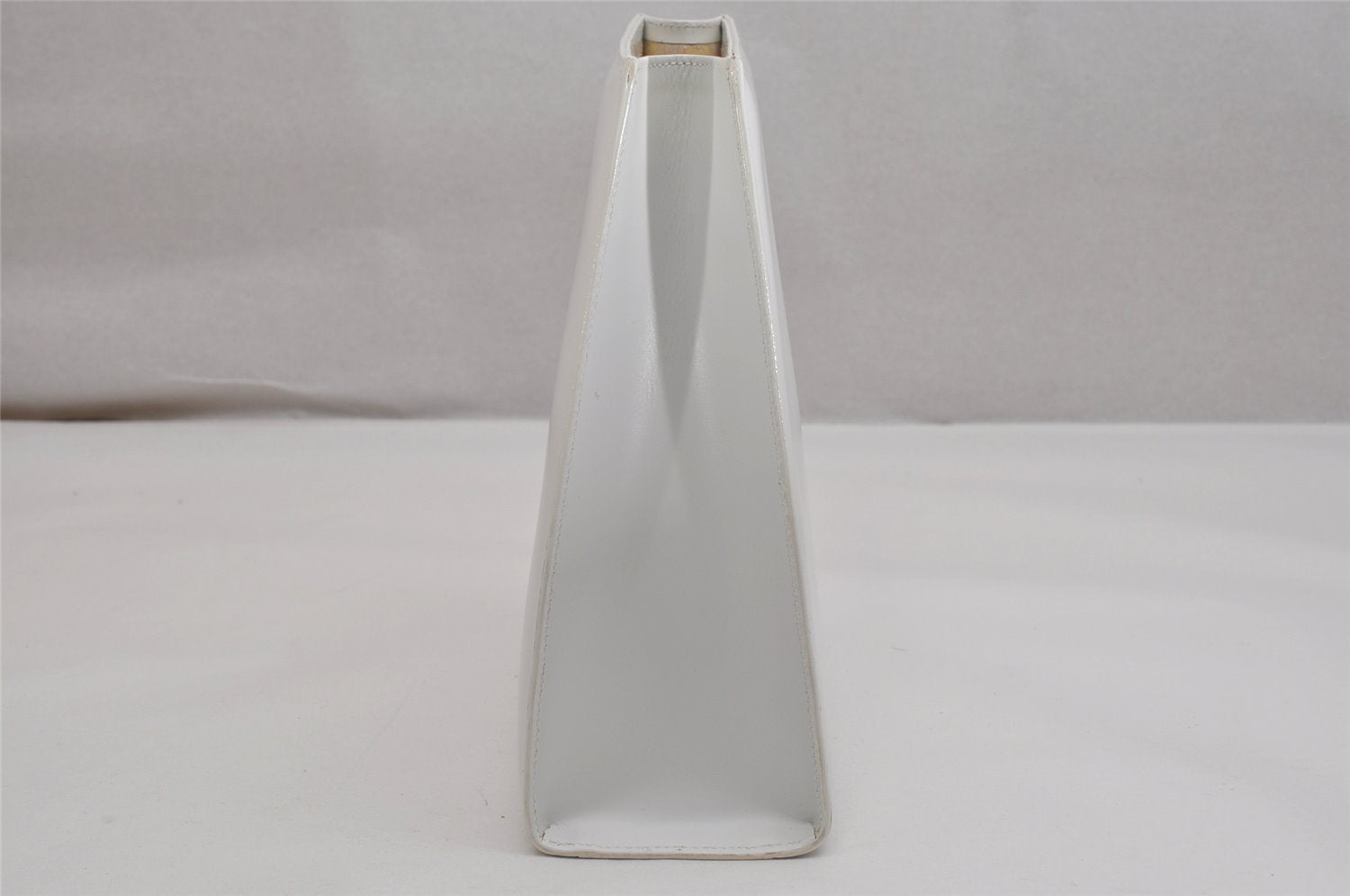 Authentic GUCCI Vintage 2in1 Tote Hand Bag Vinyl Leather Clear White Junk 9968J