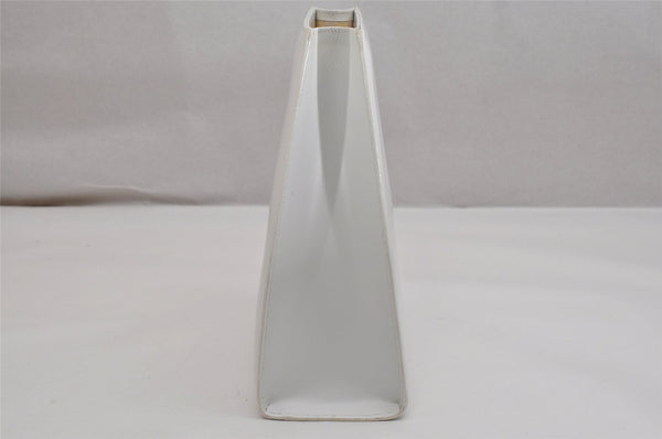 Authentic GUCCI Vintage 2in1 Tote Hand Bag Vinyl Leather Clear White Junk 9968J