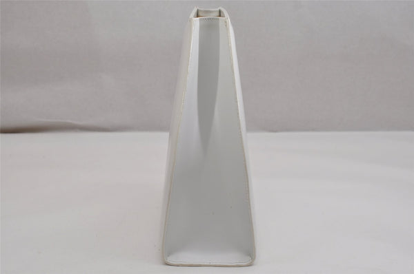 Authentic GUCCI Vintage 2in1 Tote Hand Bag Vinyl Leather Clear White Junk 9968J