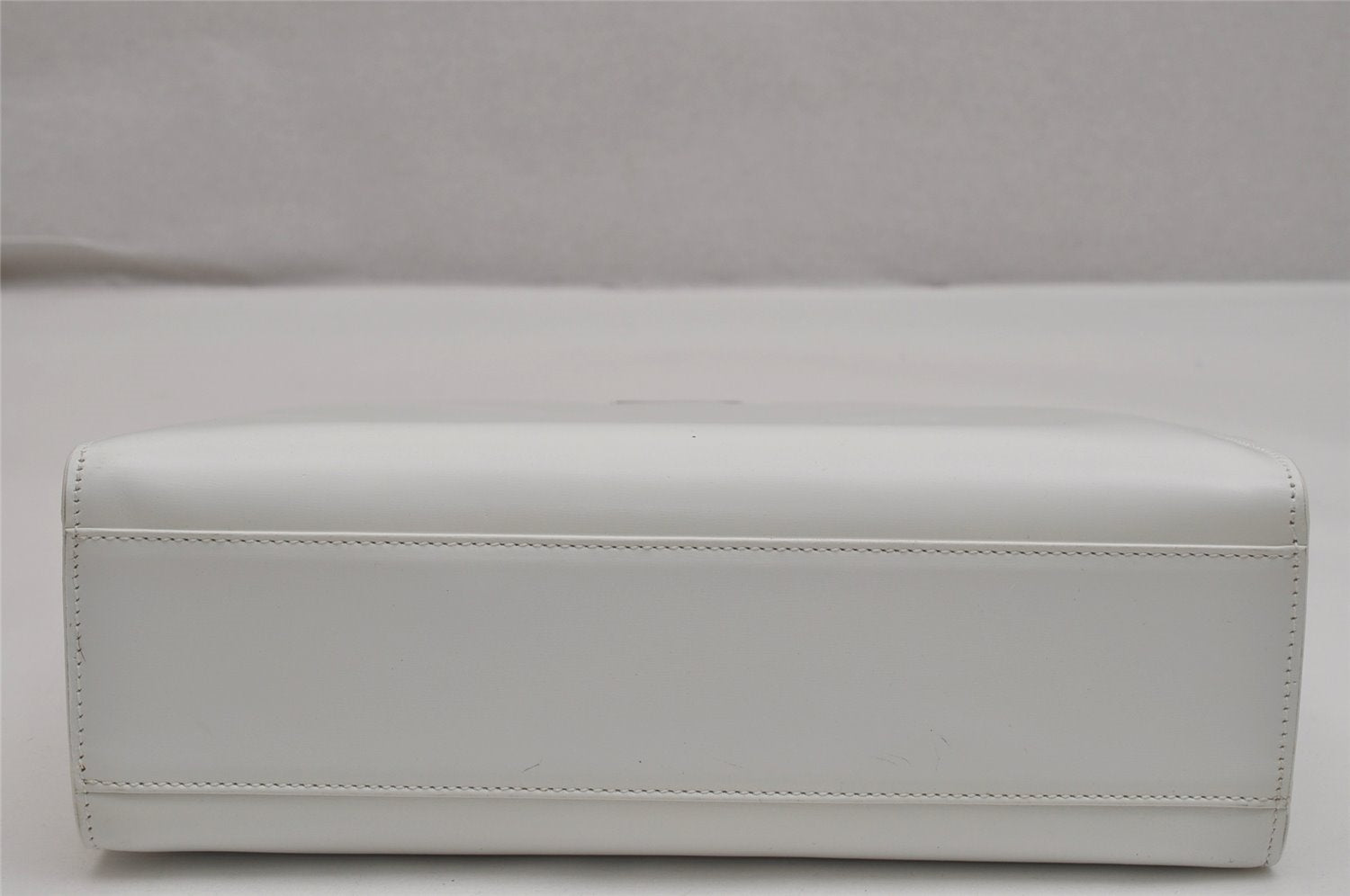 Authentic GUCCI Vintage 2in1 Tote Hand Bag Vinyl Leather Clear White Junk 9968J