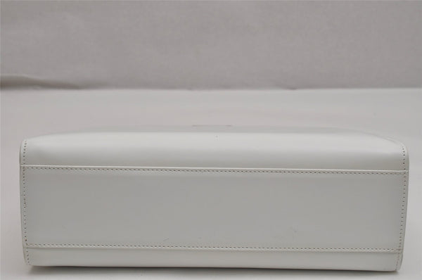 Authentic GUCCI Vintage 2in1 Tote Hand Bag Vinyl Leather Clear White Junk 9968J