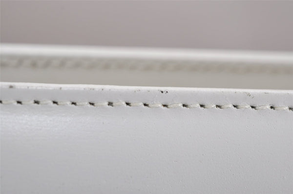 Authentic GUCCI Vintage 2in1 Tote Hand Bag Vinyl Leather Clear White Junk 9968J