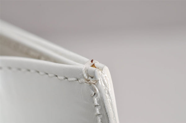 Authentic GUCCI Vintage 2in1 Tote Hand Bag Vinyl Leather Clear White Junk 9968J