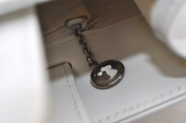 Authentic GUCCI Vintage 2in1 Tote Hand Bag Vinyl Leather Clear White Junk 9968J