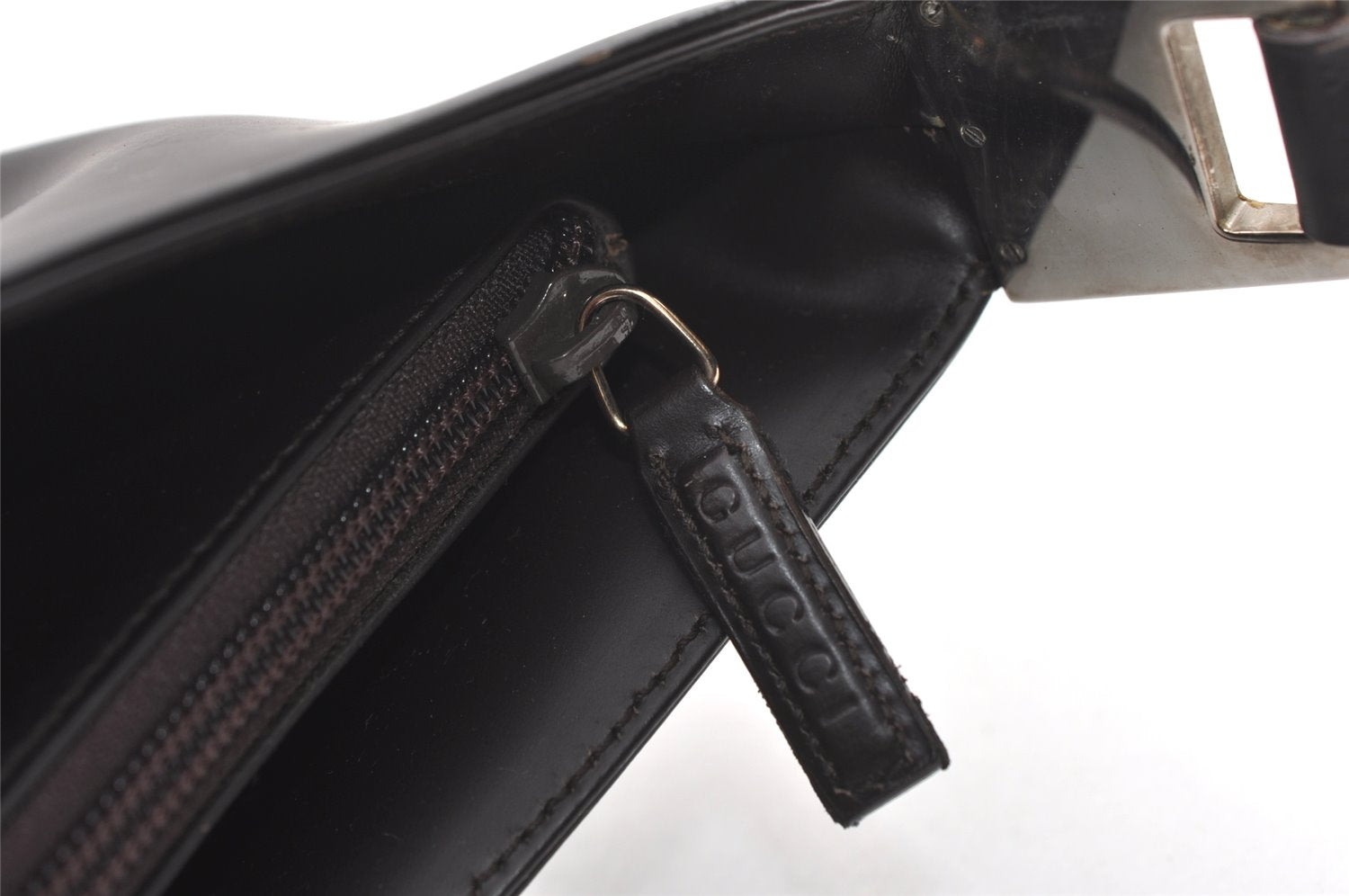 Authentic GUCCI Vintage Shoulder Hand Bag Purse Leather 0013017 Brown 9969J