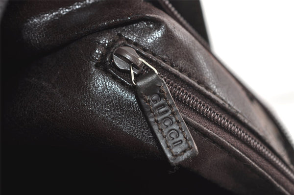 Authentic GUCCI Vintage Shoulder Hand Bag Purse Leather 0013017 Brown 9969J
