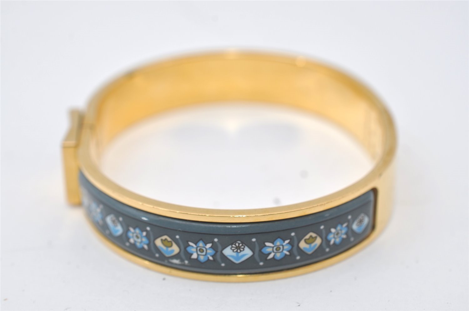 Authentic HERMES Clic Clac Email PM Bangle Bracelet Accessory Gold Box 9970I