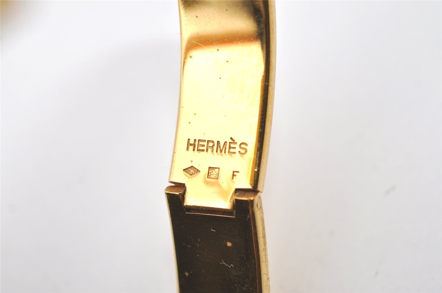 Authentic HERMES Clic Clac Email PM Bangle Bracelet Accessory Gold Box 9970I