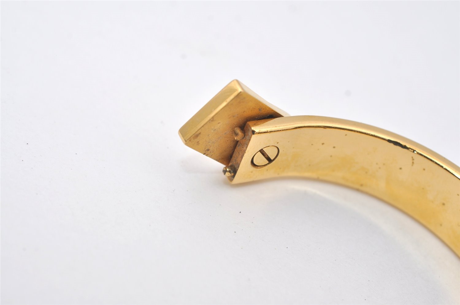 Authentic HERMES Clic Clac Email PM Bangle Bracelet Accessory Gold Box 9970I