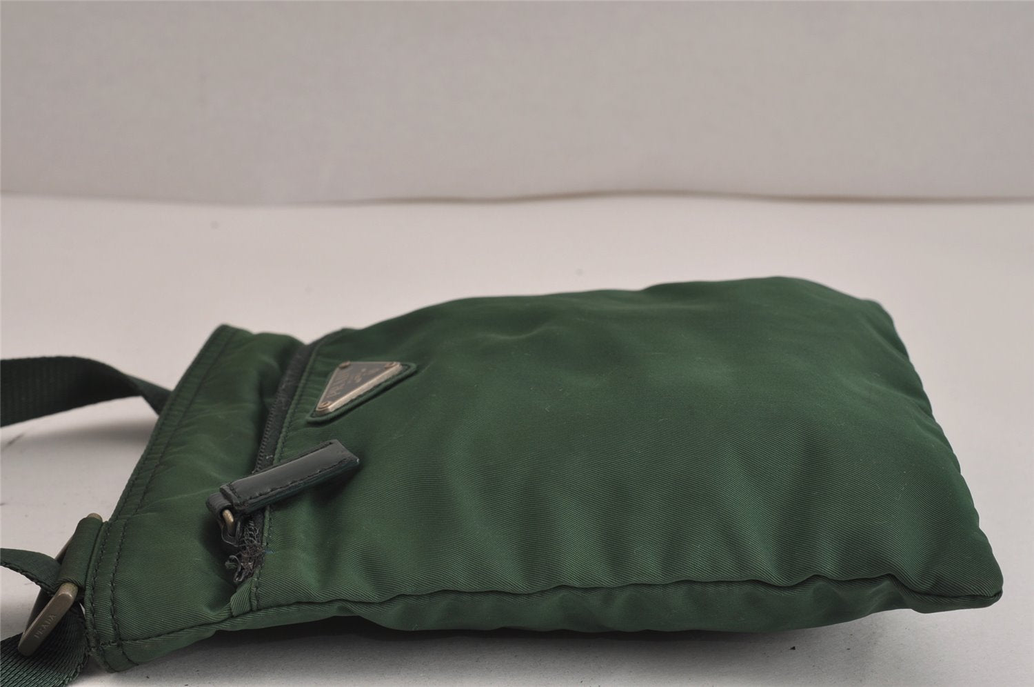 Authentic PRADA Vintage Nylon Tessuto Shoulder Cross Body Bag Purse Green 9970J