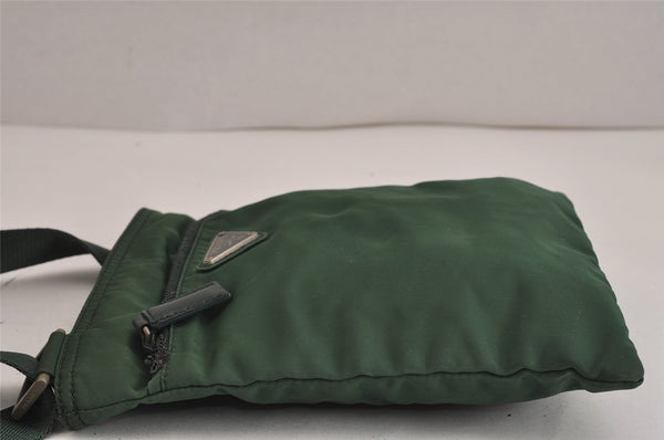 Authentic PRADA Vintage Nylon Tessuto Shoulder Cross Body Bag Purse Green 9970J