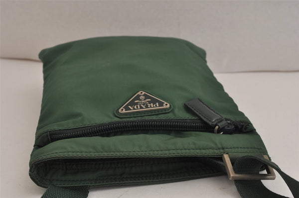 Authentic PRADA Vintage Nylon Tessuto Shoulder Cross Body Bag Purse Green 9970J
