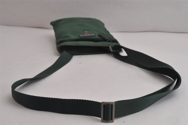 Authentic PRADA Vintage Nylon Tessuto Shoulder Cross Body Bag Purse Green 9970J