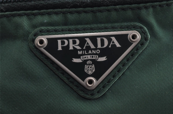 Authentic PRADA Vintage Nylon Tessuto Shoulder Cross Body Bag Purse Green 9970J