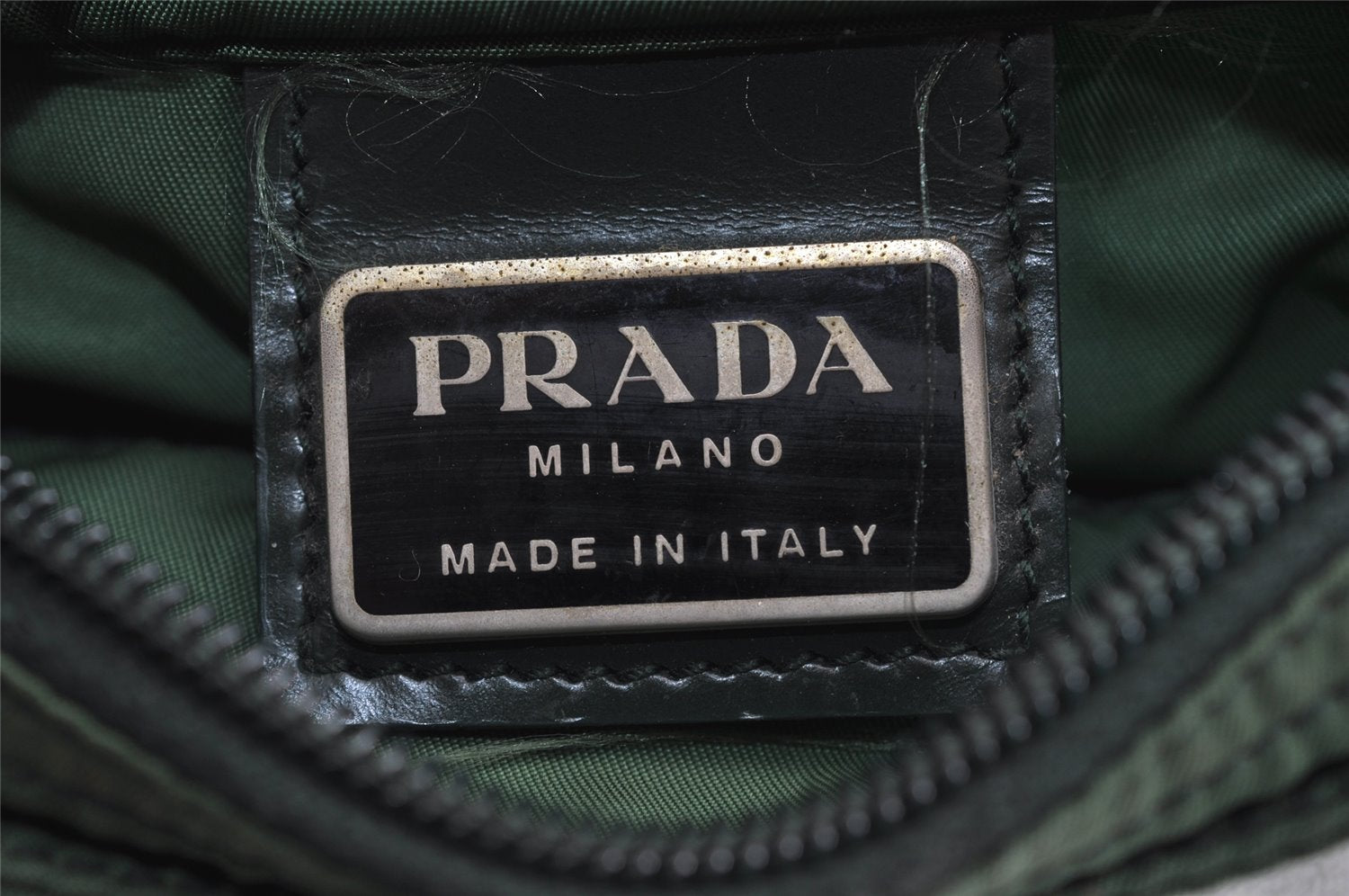 Authentic PRADA Vintage Nylon Tessuto Shoulder Cross Body Bag Purse Green 9970J