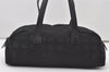 Authentic CHANEL New Travel Line Shoulder Hand Bag Nylon Leather Black 9971I