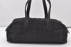 Authentic CHANEL New Travel Line Shoulder Hand Bag Nylon Leather Black 9971I