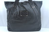 Authentic GUCCI Vintage Travel Tote Bag Leather 211126 Black 9972H