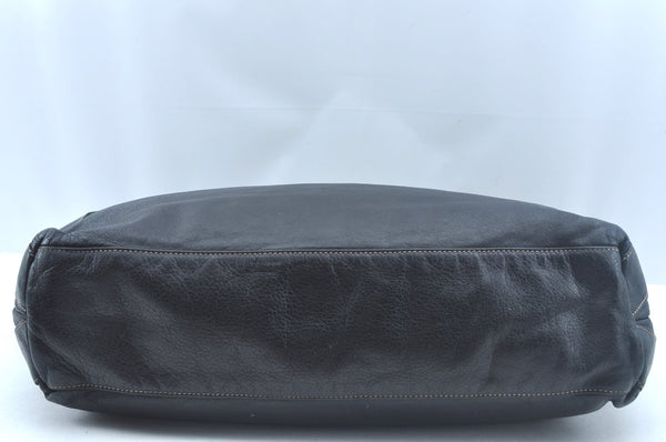 Authentic GUCCI Vintage Travel Tote Bag Leather 211126 Black 9972H