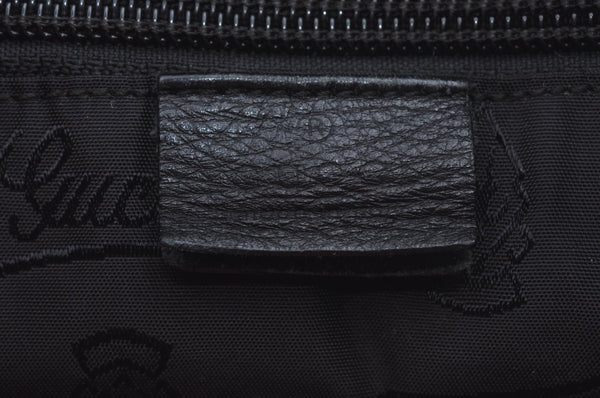 Authentic GUCCI Vintage Travel Tote Bag Leather 211126 Black 9972H