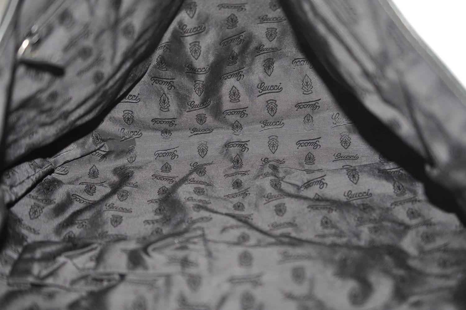 Authentic GUCCI Vintage Travel Tote Bag Leather 211126 Black 9972H