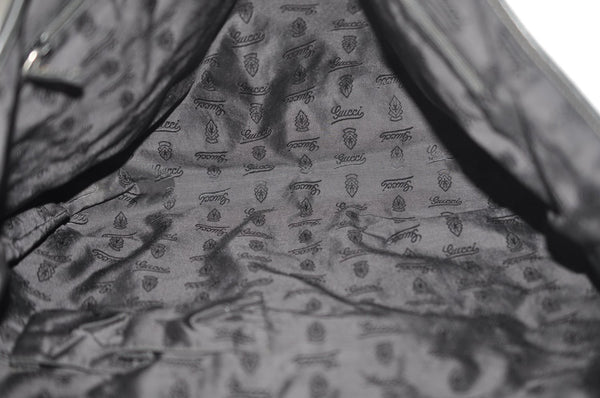 Authentic GUCCI Vintage Travel Tote Bag Leather 211126 Black 9972H