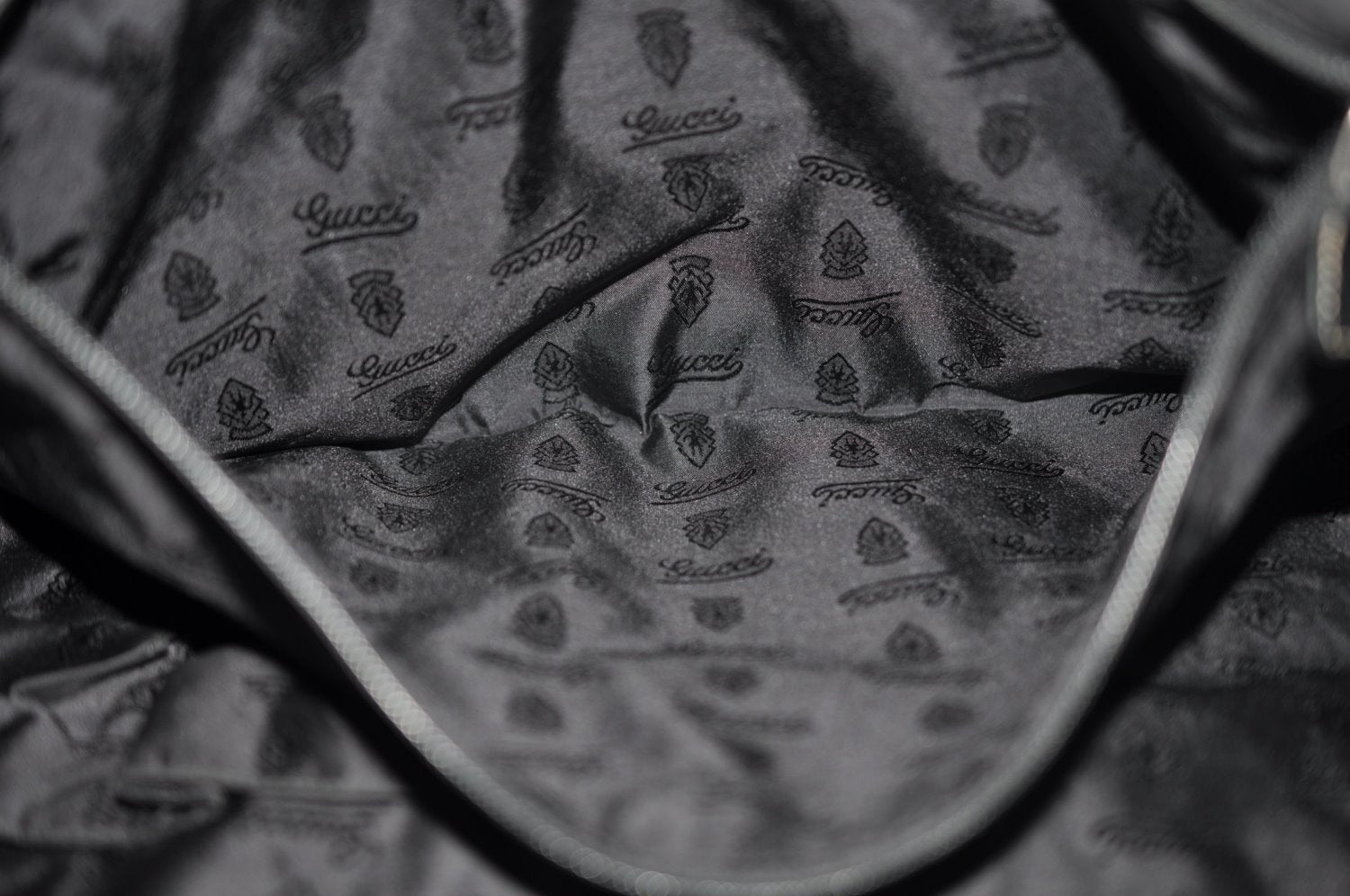 Authentic GUCCI Vintage Travel Tote Bag Leather 211126 Black 9972H