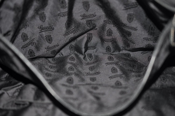 Authentic GUCCI Vintage Travel Tote Bag Leather 211126 Black 9972H