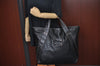 Authentic GUCCI Vintage Travel Tote Bag Leather 211126 Black 9972H