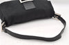 Authentic FENDI Mamma Baguette Shoulder Hand Bag Jersey Leather Black 9973I