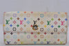 Auth Louis Vuitton Monogram Multicolor Portefeuille Sarah Wallet M93745 LV 9974J